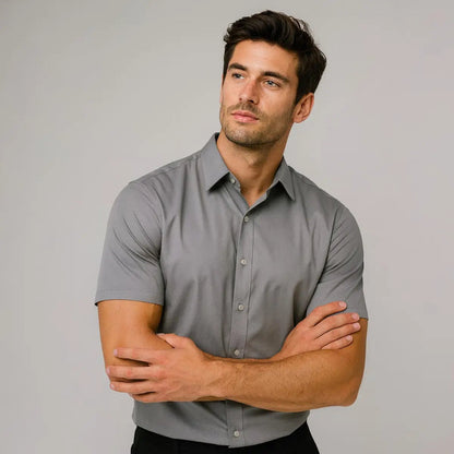 Camicia Aderente a Maniche Corte