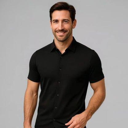 Camicia Aderente a Maniche Corte
